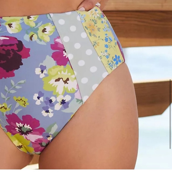 NWT Anthropologie Floral Polka Dot Bikini Top & High-Waisted Bikini Bottoms - Picture 5 of 6